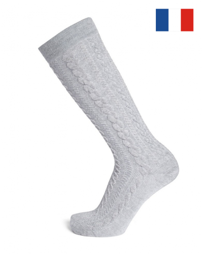 Calcetines de lana de mujer Maison Broussaud Torsade (Gris)