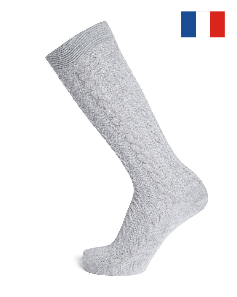 Women wool socks Maison Broussaud Torsade (Gris)