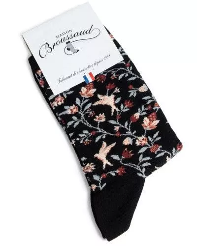 Chaussettes femme en coton Maison Broussaud Abussonaise (Noir)