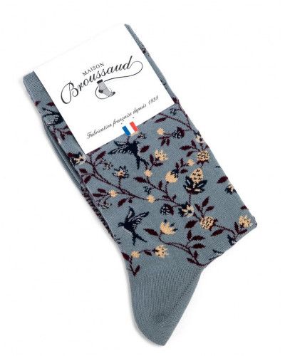 Calcetines de algodón de mujer Maison Broussaud Le Bosquet (Gris)