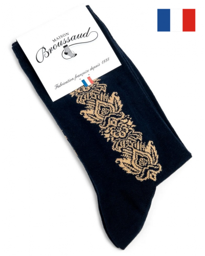 Calcetines de algodón de mujer Maison Broussaud Frise Trianon (Marine)