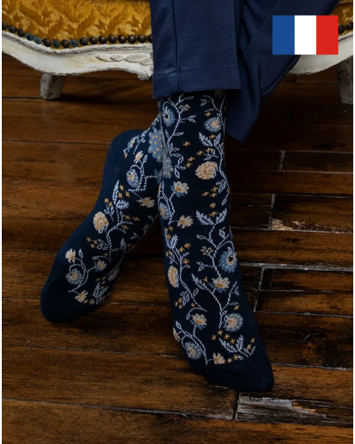 Women cotton socks Maison Broussaud Paon (Marine)