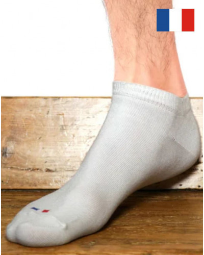 Socquettes homme en coton Maison Broussaud Drapeau (Blanc)