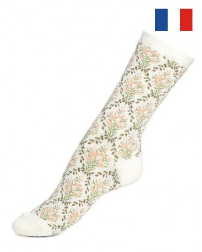 Calcetines de algodón de mujer Maison Broussaud Marie-Antoinette (Ecru)