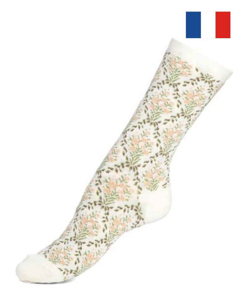 Calcetines de algodón de mujer Maison Broussaud Marie-Antoinette (Ecru)