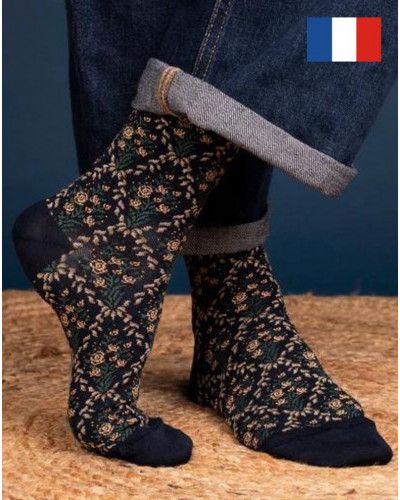 Chaussettes femme en coton Maison Broussaud Marie-Antoinette (Marine)