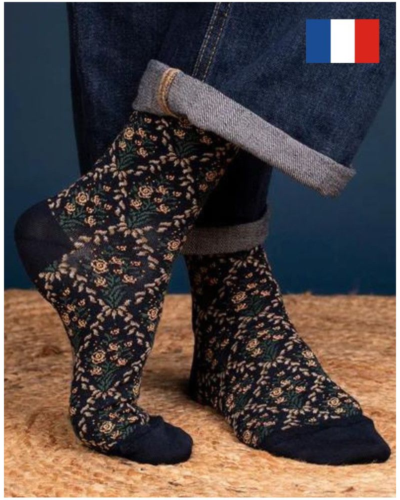 Women cotton socks Maison Broussaud Marie-Antoinette (Marine)