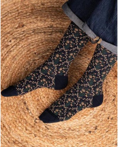 Calcetines de algodón de mujer Maison Broussaud Marie-Antoinette (Marine)