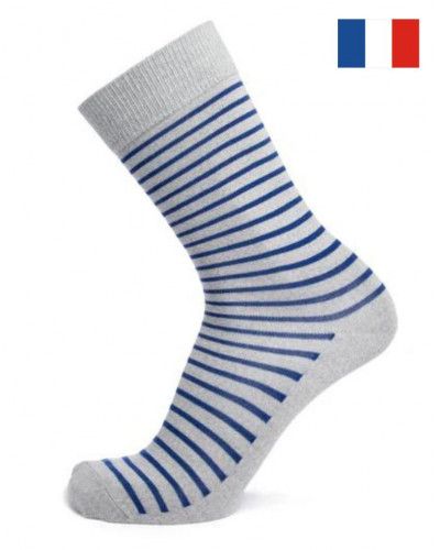 Men wool socks Maison Broussaud Marinière (Gris)