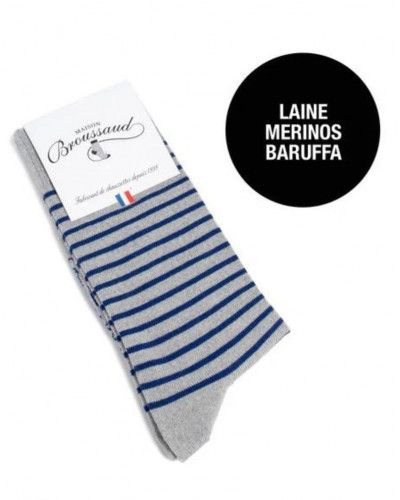 Calcetines de lana de hombre Maison Broussaud Marinière (Gris)