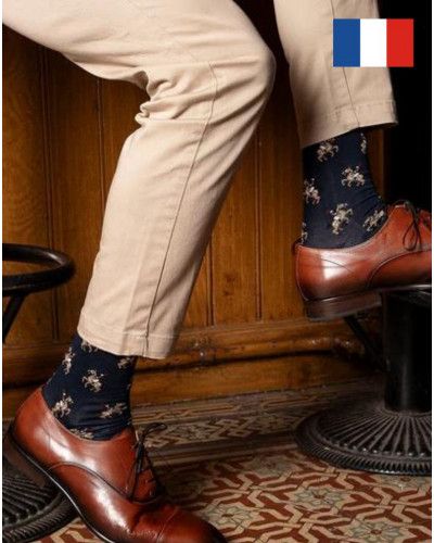 Men cotton socks Maison Broussaud Cavaliers (Marine)
