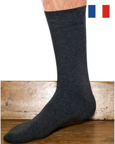 Calcetines de lana y seda para hombre Maison Broussaud uni (Anthracite)