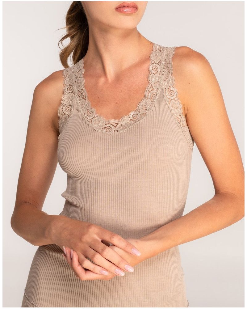 Tank Top wool and silk Oscalito 3410 (Beige)