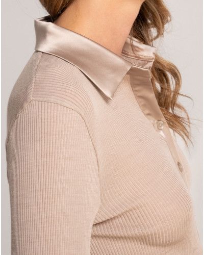 Blouse wool and silk Oscalito "Elegante" 6350 (Beige)