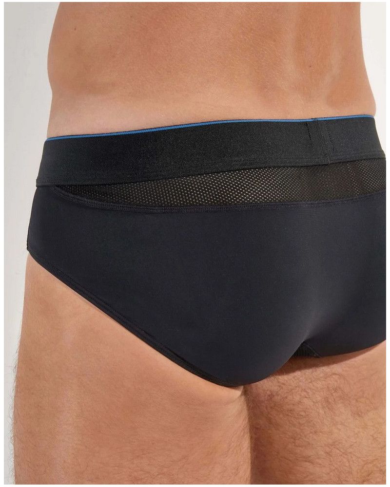 Slip Homme HOM Mini Slip Classic - 65% Coton, 22% Modal, 13% Élasthanne - Noir - Confort Quotidien