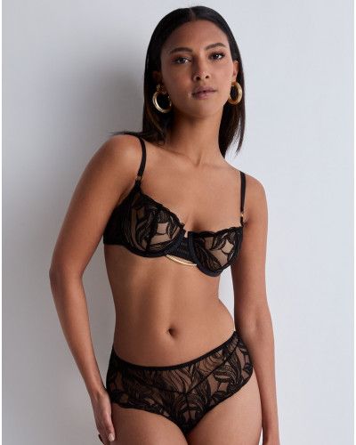 Underwired half cup bra Aubade Into The Groove (Black)
