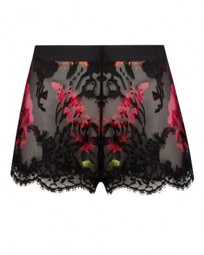 Pantalon corto devorado de seda Lise Charmel Floraison Passion (Safran Rose)