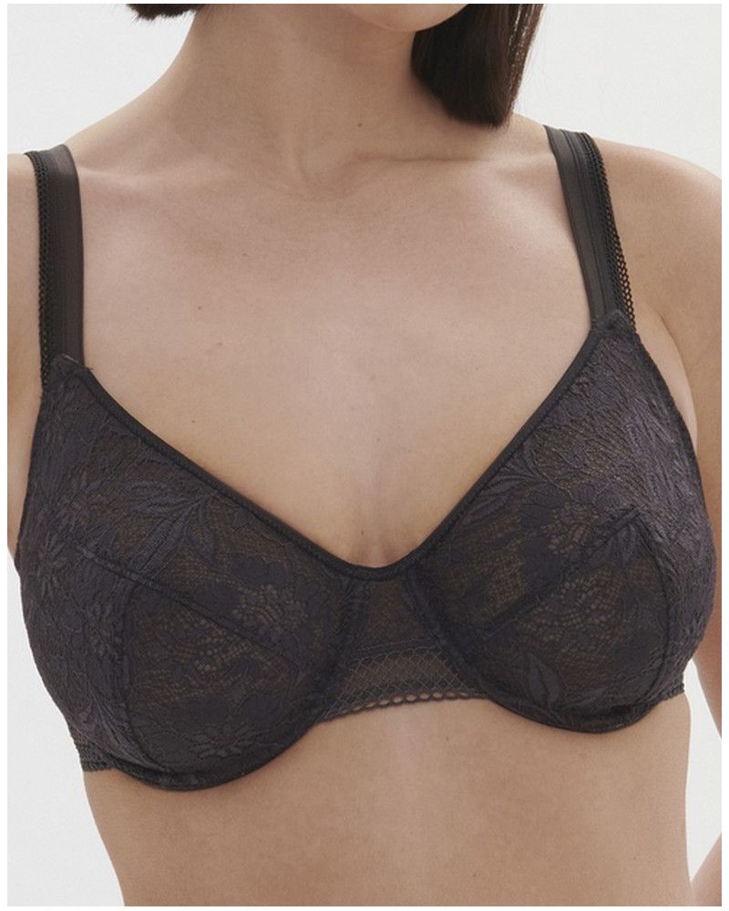 Underwired classic bra Simone Pérèle Vertige (Anthracite)