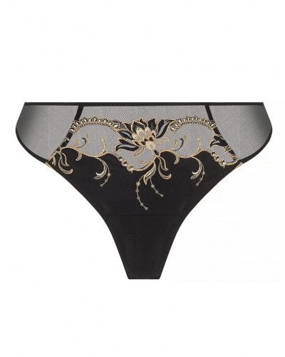 Silk thong Lise Charmel Eblouissante Icone (Or Nuit)