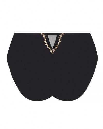 Slip taille haute en soie Lise Charmel Eblouissante Icone (Or Nuit)