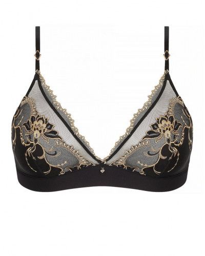 Soutien-gorge triangle sans armature en soie Lise Charmel Éblouissante Icone (Or Nuit)