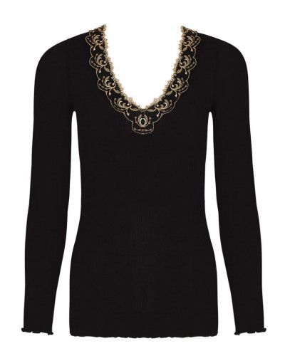 Wool and silk wellness t-shirt Lise Charmel Eblouissante Icone (Or Nuit)