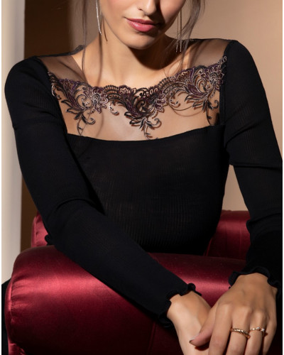 Top bien-être laine et soie Lise Charmel Charme Secret (Charme noir)