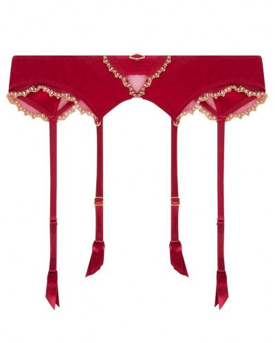 Silk suspender belt Lise Charmel Éblouissante Icone (Or rubis)