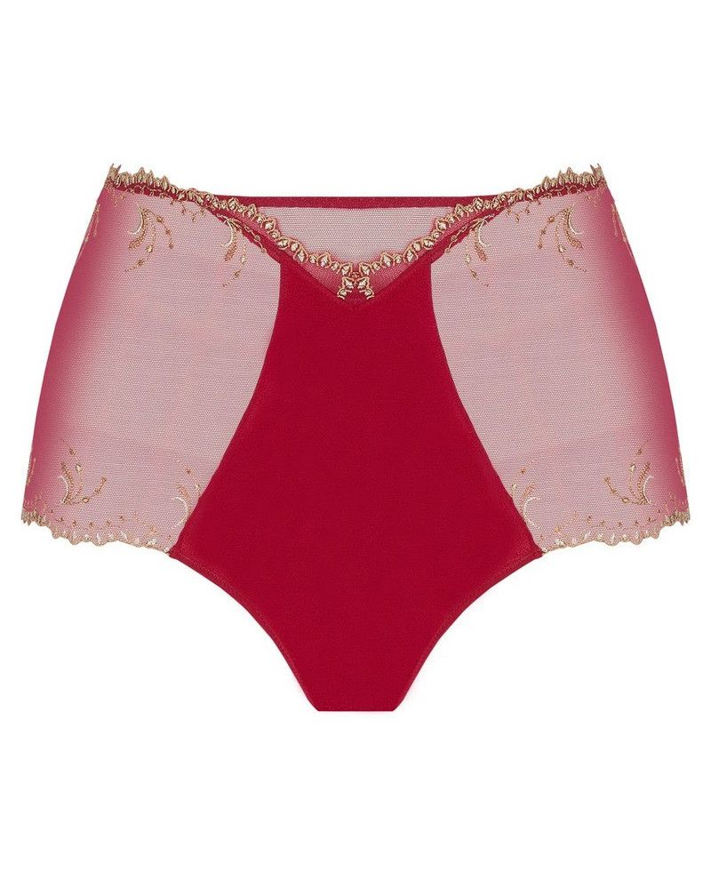 High-waisted silk shorty Lise Charmel Éblouissante Icone (Or rubis)