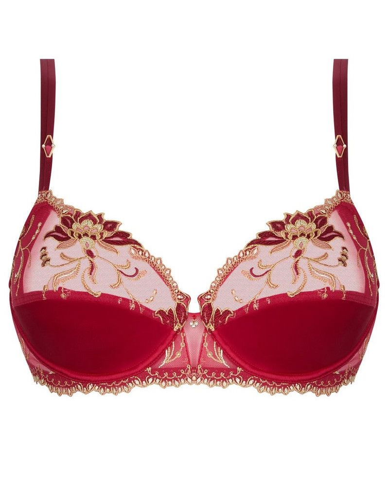 Underwired silk bra Lise Charmel Éblouissante Icone (Or rubis)