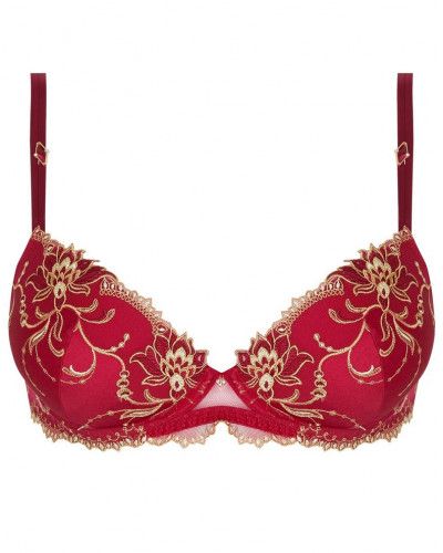 Soutien-gorge coque progressive en soie Lise Charmel Eblouissante Icone (Or rubis)