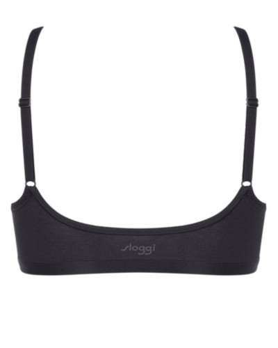 Sosten top (algodón bio) Sloggi Go Daily Cotton (Negro)