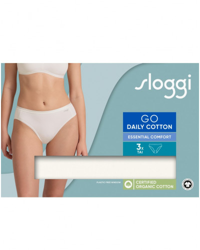 Lot de 3 slips tai (coton bio) Sloggi Go Daily Cotton (Silk White)