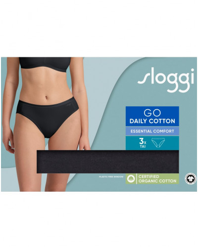 Pack of 3 tai briefs (Cotton bio) Sloggi Go Daily Cotton (Black)