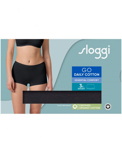 Pack of 3 boxer short (cotton bio) Sloggi Go Daily Cotton (Black)