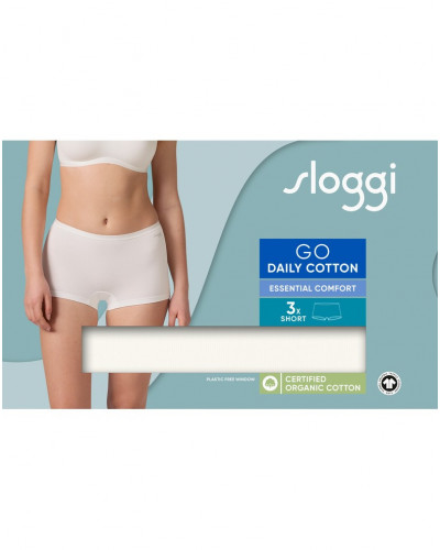 Pack of 3 boxer short (cotton bio) Sloggi Go Daily Cotton (Silk white)