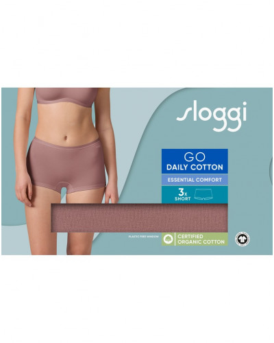 Lot de 3 boxer (coton bio) Sloggi Go Daily Cotton (Cacao)