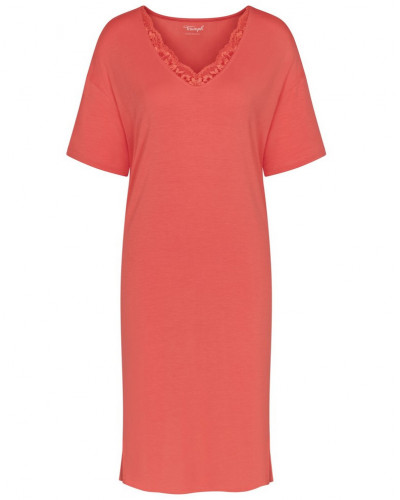 Night Triumph Short Sleeve Nightdress (Deep Blush)