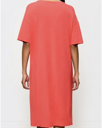 Night Triumph Short Sleeve Nightdress (Deep Blush)