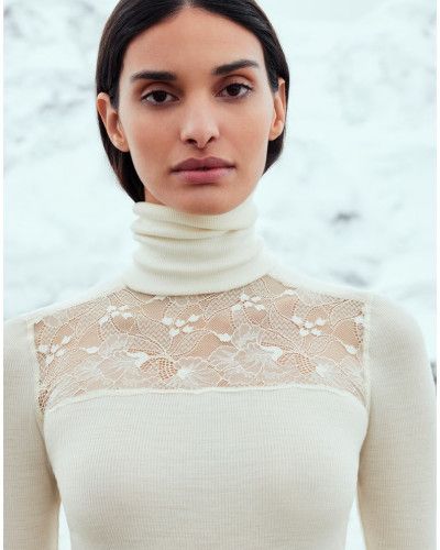 Sweater turtleneck Calida Silky Wool Glam (Black)