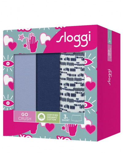 Boxer algodón Sloggi GO Crush (Lote de 3) (Marine/Bleu Gris/Imprimé Marine)