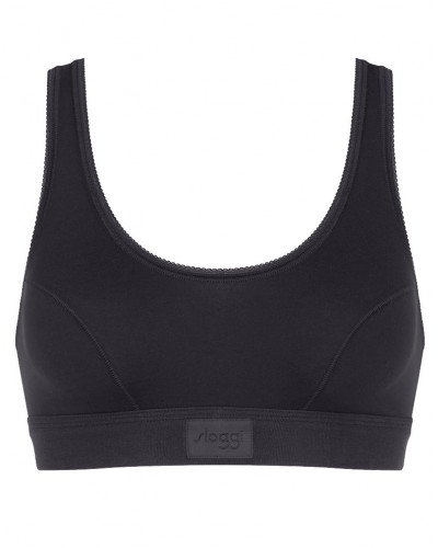 Brassière top (coton bio) Sloggi Double Confort (Noir)