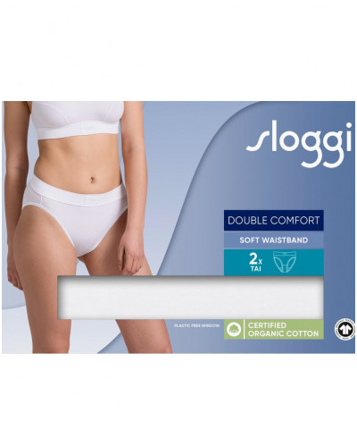 Paquete de 2 calzoncillos tai (Algodón bio) Sloggi Double Confort (Blanco)