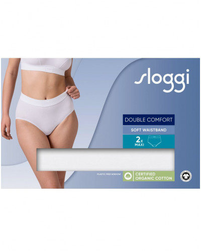 Pack of 2 maxi brief (cotton bio) Sloggi Double Confort (White)