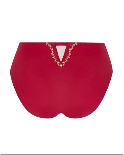 Slip taille haute en soie Lise Charmel Eblouissante Icone (Or rubis)