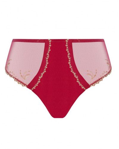 Slip taille haute en soie Lise Charmel Eblouissante Icone (Or rubis)