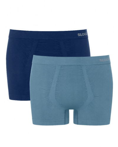 Lot de 2 Boxers longs Sloggi For Men Go Smooth (Marine/gris)