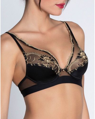 Glamorous silk bra Lise Charmel Eblouissante Icone (Or Nuit)