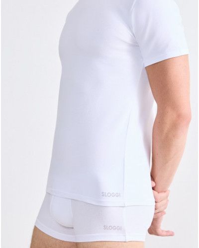 T-shirt col rond Sloggi for Men GO ABC (Lot de 2) (Blanc)