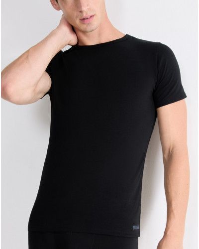 Crew Neck T-Shirt Sloggi for Men GO ABC  (Set of 2) (Black)